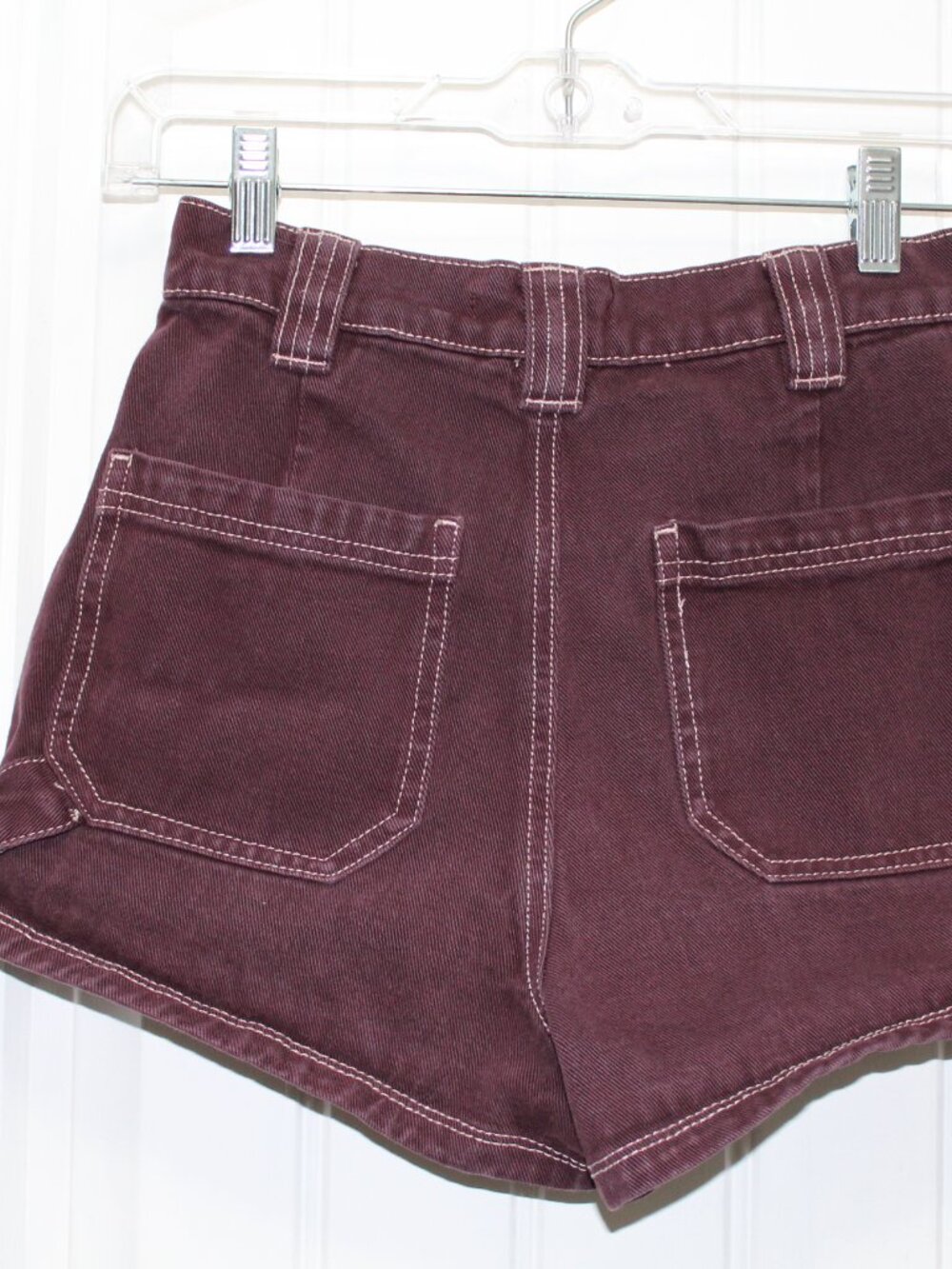 PacSun High Waist Shorts in Burgundy - Picture 5 of 11